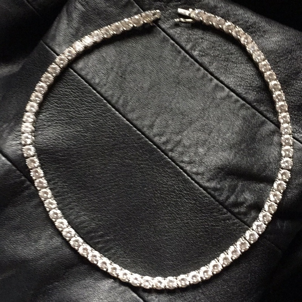 925 sterling tennis choker necklace swarf. Crystal